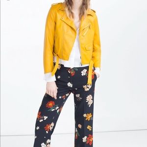 Zara yellow biker jacket